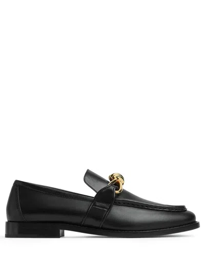 Bottega Veneta Astaire Embellished Leather Loafers In Black