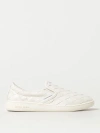 Bottega Veneta White Slip-on Sneakers With Intreccio Motif In Leather Man In White