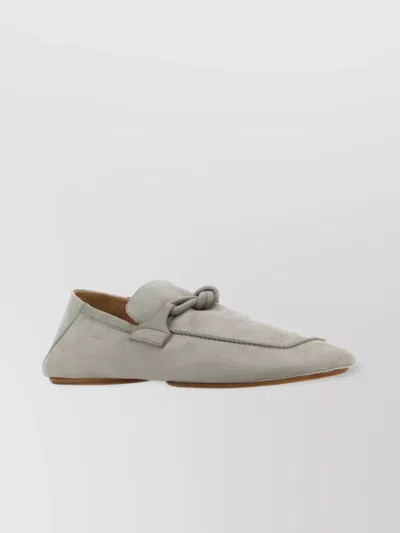 Bottega Veneta Loafers Suede Knot Detail In Storm