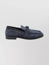 Bottega Veneta Loafers With Textured Finish And Leather Knot In Blue
