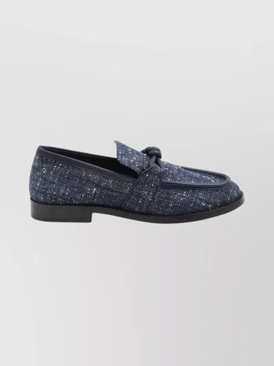 BOTTEGA VENETA LOAFERS WITH TEXTURED FINISH AND LEATHER KNOT
