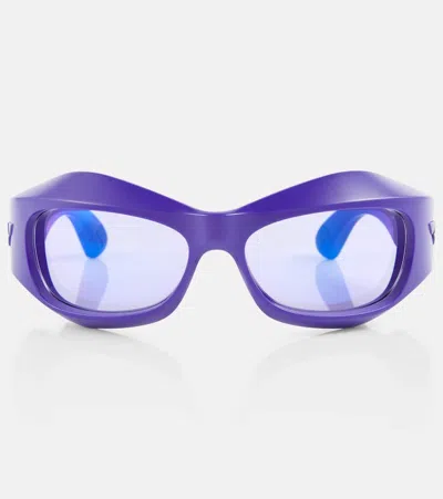 Bottega Veneta Logo Acetate Sunglasses In Violet