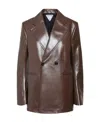 Bottega Veneta Logo Arc Sleeve Jacket In Brown
