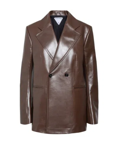 Bottega Veneta Logo Arc Sleeve Jacket In Brown