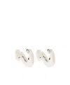 Bottega Veneta Logo Asymmetrical Earrings In White