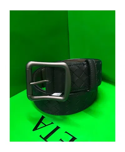 Bottega Veneta Logo Belt In Black