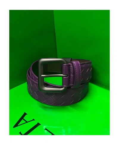 Bottega Veneta Logo Belt In Black