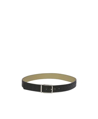 Bottega Veneta Logo Belt In Black