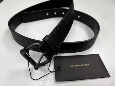 Bottega Veneta Logo Belt In Black