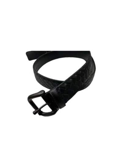 Bottega Veneta Logo Belt In Black