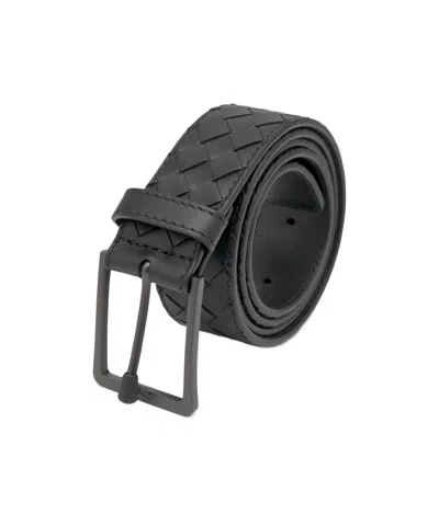 Bottega Veneta Logo Belt In Black