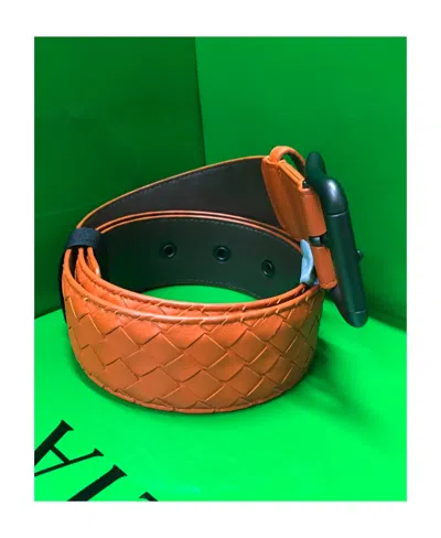 Bottega Veneta Logo Belt In Brown