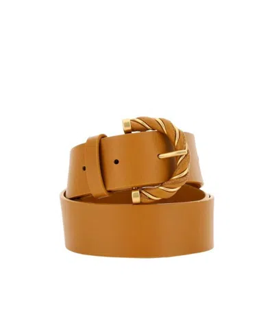 Bottega Veneta Logo Belt In Orange