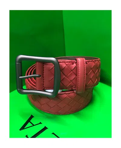 Bottega Veneta Logo Belt In Red
