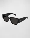 BOTTEGA VENETA LOGO BLACK ACETATE BUTTERFLY SUNGLASSES