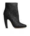 Bottega Veneta Dark Brown Leather Atomic Ankle Boots In Black