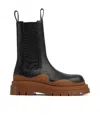 Bottega Veneta Black Tire Chelsea Boots In Black