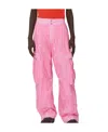 Bottega Veneta Logo Button Open And Close Casual Pants In Pink