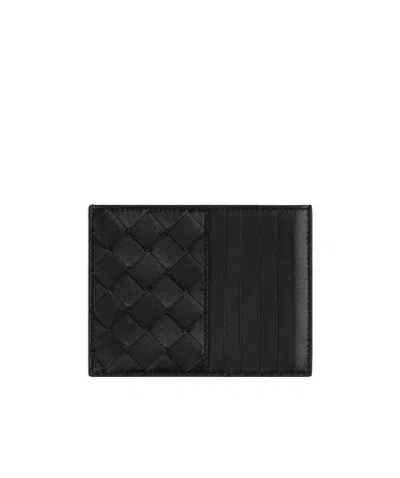 Bottega Veneta Logo Card Bag In Black