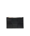 Bottega Veneta Logo Card Bag In Black