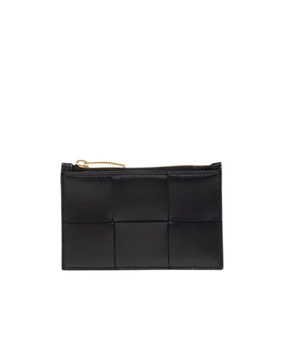 Bottega Veneta Logo Card Bag In Black