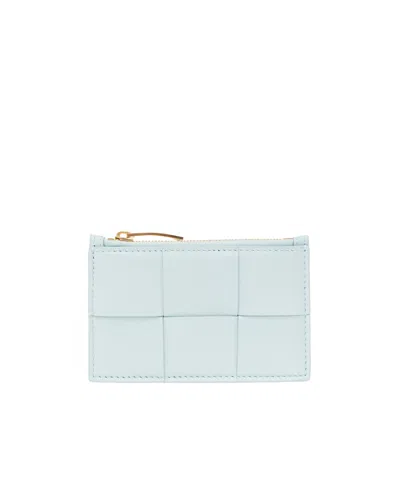 Bottega Veneta Logo Card Bag In Blue