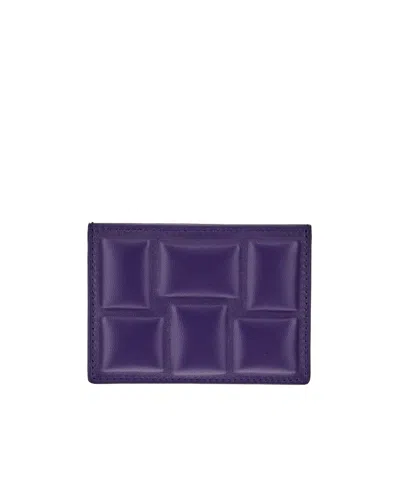 Bottega Veneta Logo Card Bag In Purple
