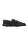 Bottega Veneta Intrecciato Leather Espadrilles In Black