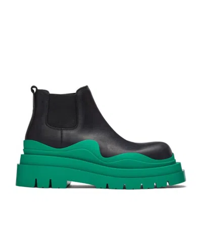 Bottega Veneta Logo Chelsea Boots In Green
