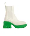 Bottega Veneta Logo Chelsea Short Boots In White