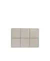 Bottega Veneta Cassette Cardholder In Intreccio Leather In Gray