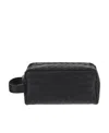 Bottega Veneta Logo Clutch In Black