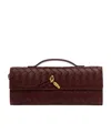 Bottega Veneta Long Andiamo Intrecciato Leather Clutch In Burgundy