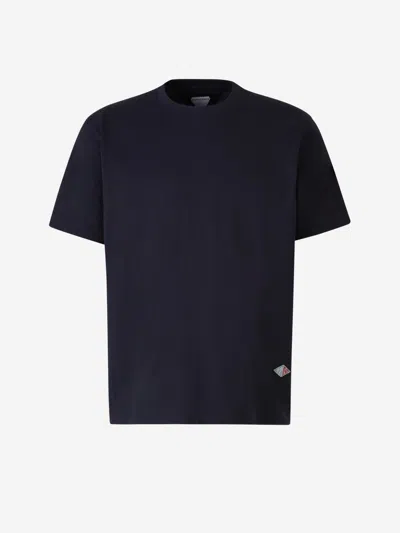 Bottega Veneta Logo Cotton T-shirt In Navy Blue