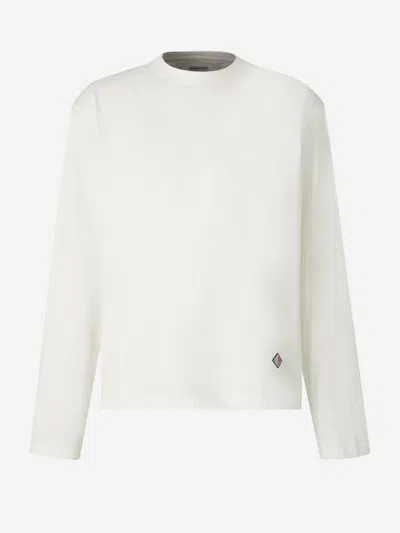 Bottega Veneta Logo Cotton T-shirt In White