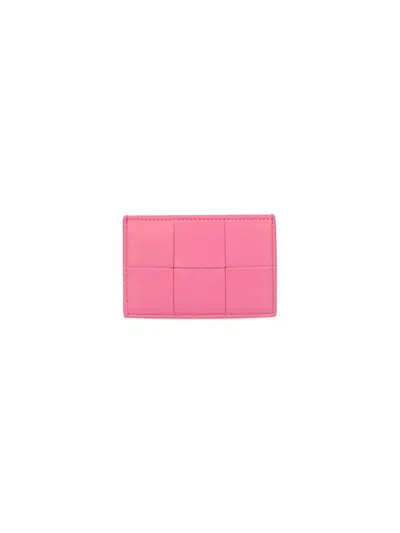 Bottega Veneta Logo Debossed Cardholder In Pink