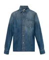 Bottega Veneta Logo Denim Shirt In Blue
