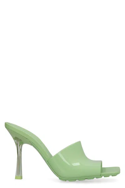 Bottega Veneta Logo Detail Rubber Mules In Green