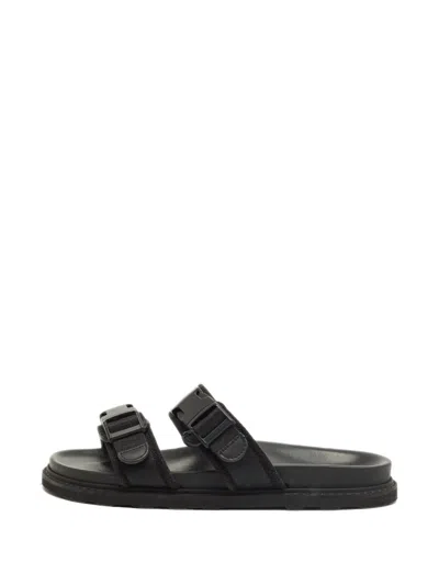 Pre-owned Bottega Veneta Logo-detail Strap Sandals In Black