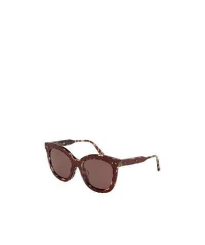 Bottega Veneta Logo Details Sunglasses In Brown