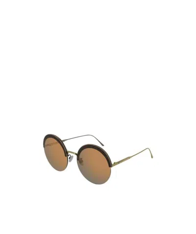 Bottega Veneta Logo Details Sunglasses In Brown