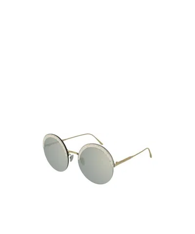 Bottega Veneta Logo Details Sunglasses In Gray