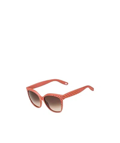 Bottega Veneta Logo Details Sunglasses In Red
