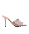Bottega Veneta Sparkle Slide Stretch Satin Sandals In Pink