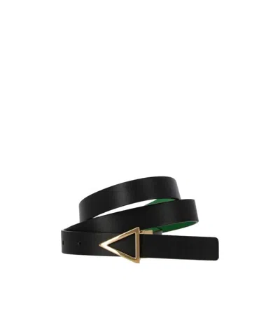 Bottega Veneta Logo Double-sided Belt In Black