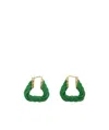 Bottega Veneta Logo Earring In Green