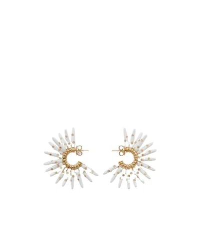Bottega Veneta Logo Earring In White