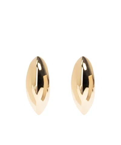 Bottega Veneta Logo Earrings In Gold