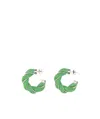 Bottega Veneta Pastel Green Nappa Leather And 925 Silver Earrings In Green