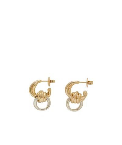 Bottega Veneta Logo Earrings In Yellow